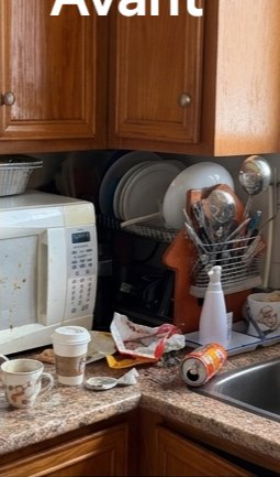 Exemple avant/après nettoyage de cuisine à Lyon — état avant intervention