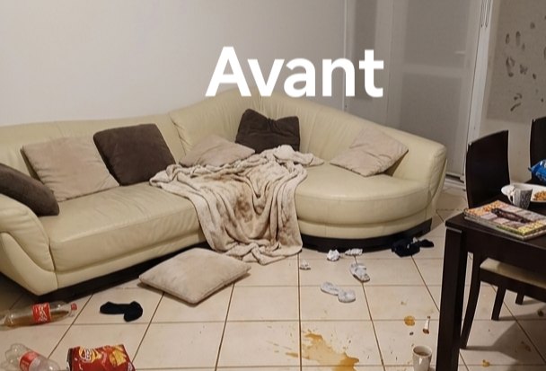Exemple avant/après nettoyage après fête à Boulogne-Billancourt — état avant intervention