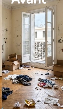 Exemple avant/après nettoyage après déménagement à Paris — état avant intervention