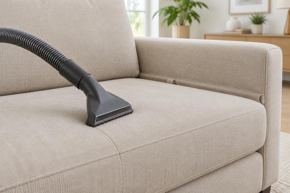 Embout d'aspiration sur une assise près des coutures