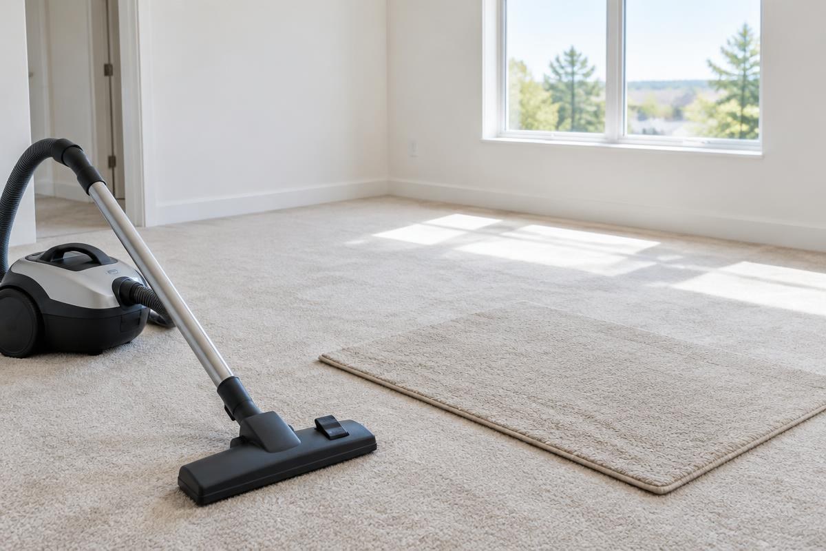 Aspiration de la moquette et du tapis dans un appartement vide